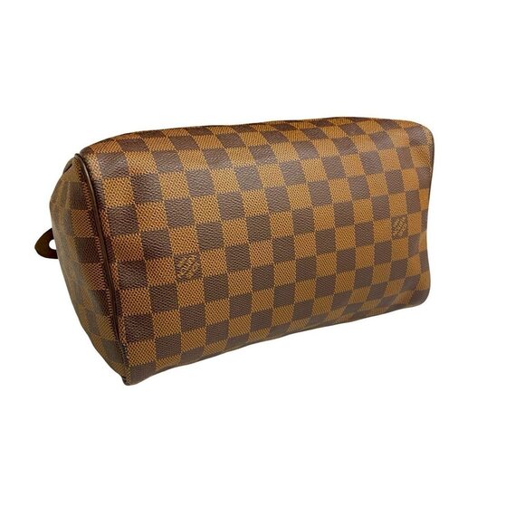 LOUIS VUITTON Brown Damier Leather Speedy 25 Boston Bag - Picture 7 of 10
